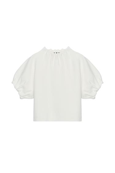 GATHERED KNIT TOP - White by Zara