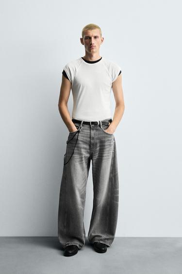 BALLOON FIT JEANS WITH TWISTED SEAMS - Grey by Zara - Image 0