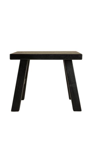 SMALL WOODEN STOOL - Black by Zara