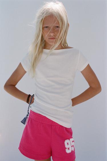 BERMUDA SHORTS WITH TEXT AND SIDE TAPING - Pink by Zara