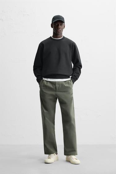 HEAVYWEIGHT CREW NECK SWEATSHIRT - Black by Zara