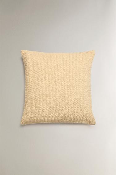 WAFFLE-KNIT CUSHION COVER - Yellow by Zara