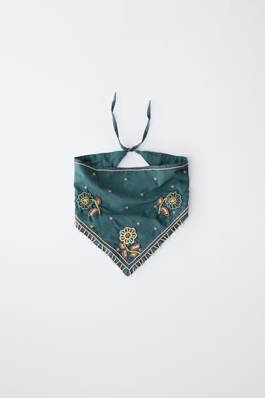 BEADED BANDANA - Green by Zara