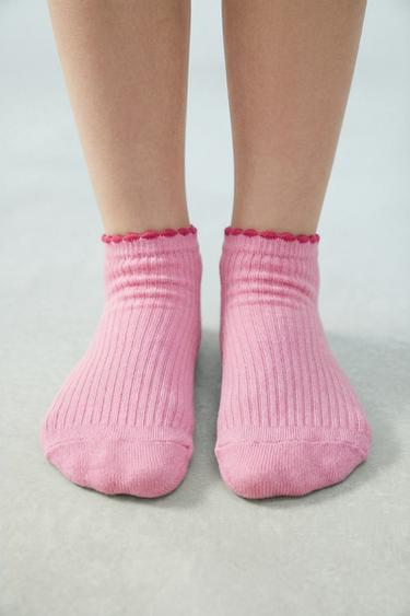 FIVE-PACK OF CONTRAST WAVE ANKLE SOCKS - Multicoloured by Zara