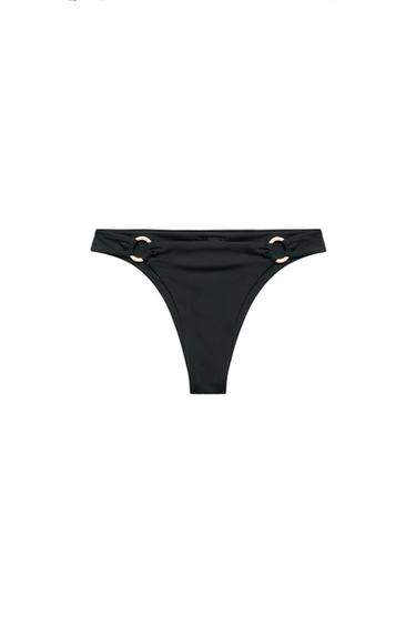 METALLIC PIECE BIKINI BOTTOMS - Black by Zara