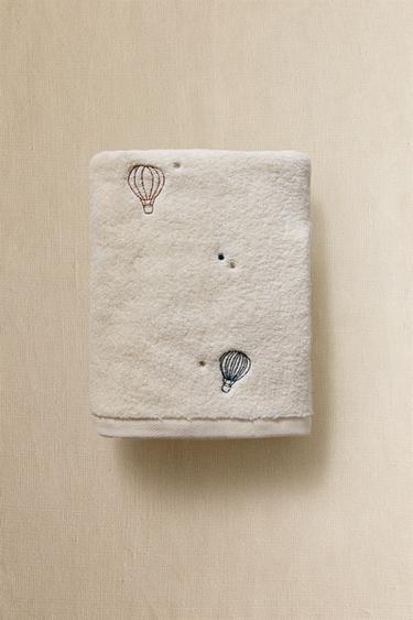 CHILDREN'S TOWEL WITH BALLOONS - Light beige by Zara