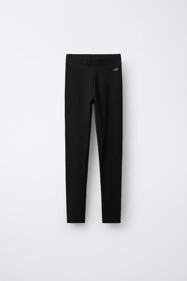 RIBBED LEGGINGS WITH MODAL AND LABEL - Black by Zara
