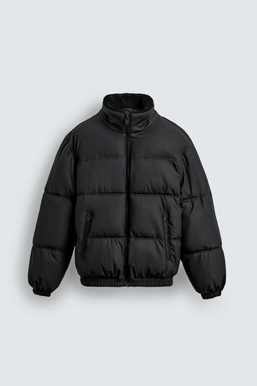 RUBBERISED PUFFER JACKET - Black by Zara