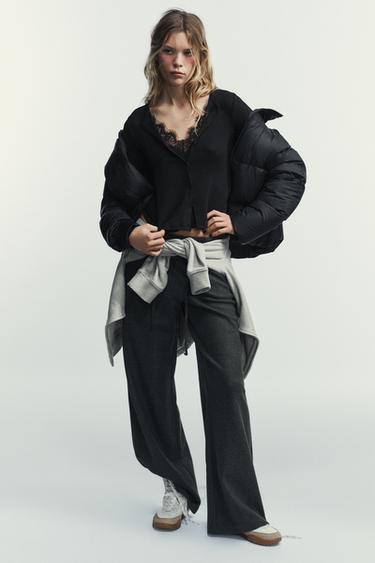 WATER-REPELLENT WINDPROOF FEATHER AND DOWN JACKET WITH HOODIE - Black by Zara