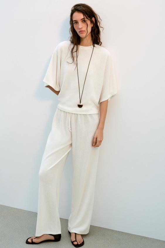 RUSTIC SHORT SLEEVE TOP - Ecru by Zara - Image 0