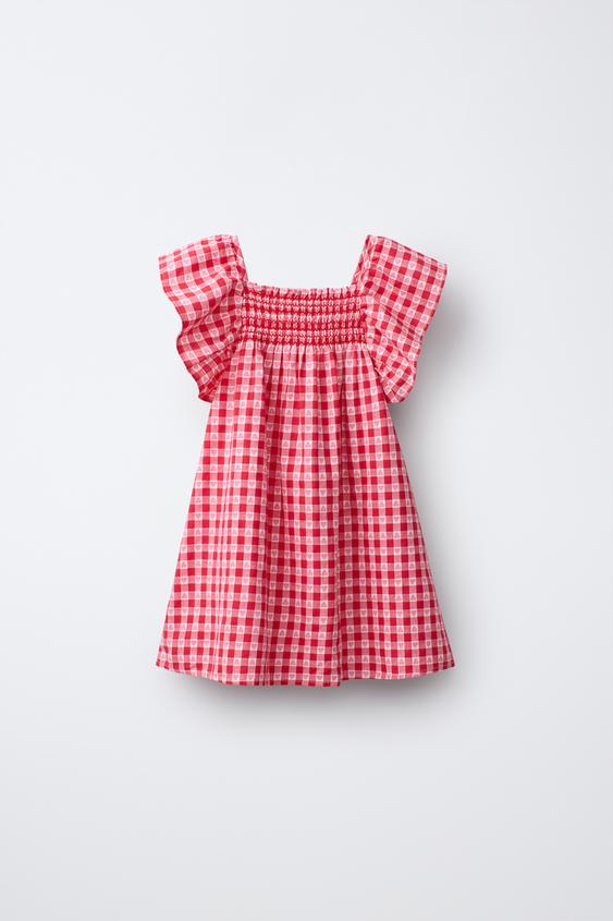 CHECK AND HEART PRINT DRESS - Red by Zara - Image 0
