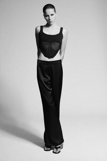 COMBINED KNIT CORSET TOP - Black by Zara