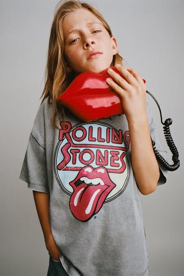 ROLLING STONES © WASHED-EFFECT T-SHIRT - Anthracite grey by Zara