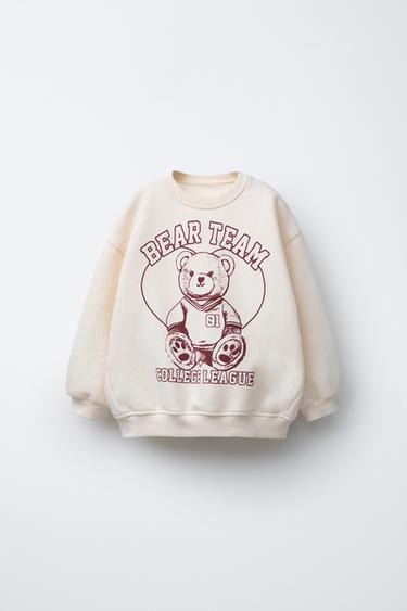 BEAR PRINT SWEATSHIRT - Ecru by Zara - Image 0