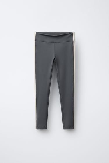 STRIPED LEGGINGS - Grey by Zara
