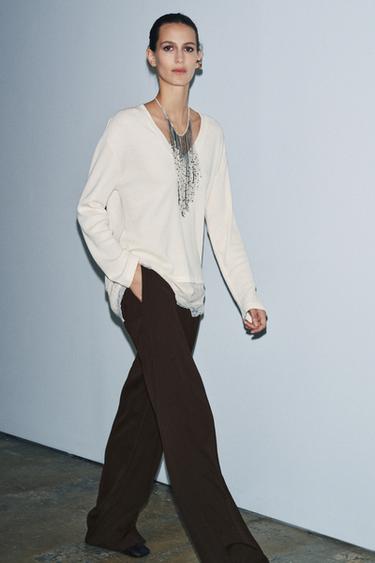 LACE TOP - Ecru by Zara