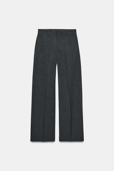 TEXTURED TROUSERS ZW COLLECTION - Grey marl by Zara