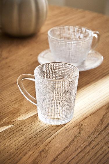 GLASS CUP WITH RAISED DESIGN -  by Zara