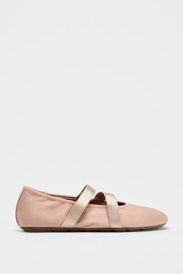 ELASTICATED BALLERINAS - Pink by Zara