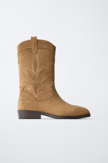 EMBROIDERED COWBOY BOOTS - Brown by Zara