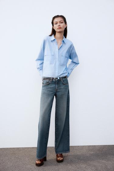 POPLIN SHIRT WITH FRONT POCKETS - Blue by Zara - Image 0