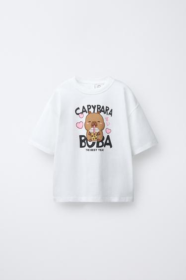 CAPYBARA CAPYFUN © PRINT T-SHIRT - White by Zara - Image 0