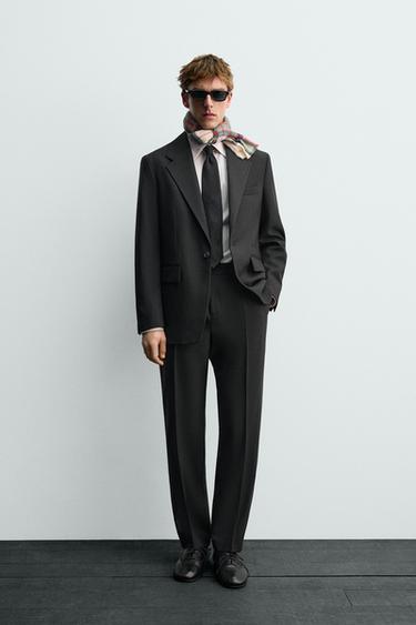 AARON LEVINE X ZARA WOOL TUXEDO TROUSERS - Black by Zara
