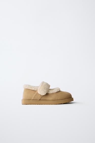 WINTER BALLERINA FLATS - Brown by Zara