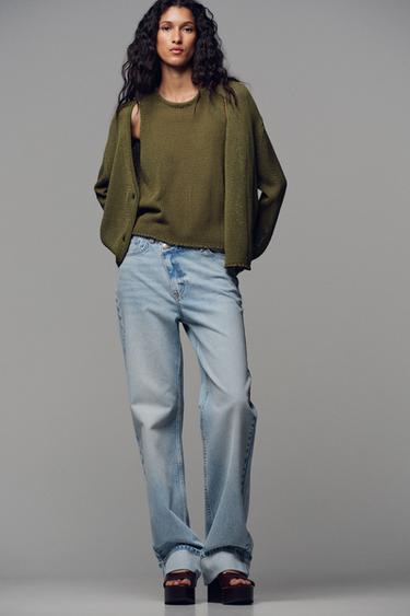 100% COTTON KNIT CARDIGAN - Khaki by Zara