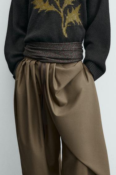 LIMITED EDITION DRAPED CROSSED TROUSERS - Caramel by Zara