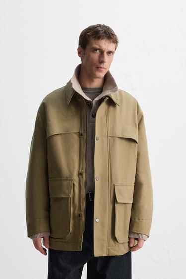 PUFFER PARKA WITH POCKETS - Olive green by Zara
