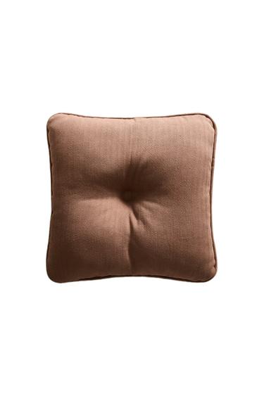 TEXTURED COTTON CHAIR CUSHION - Pink by Zara