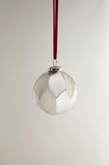 DIAMOND BAUBLE CHRISTMAS TREE DECORATION - Silver by Zara