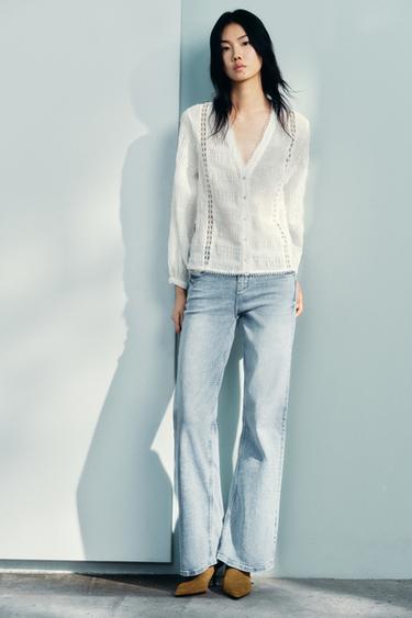 Z1975 FLARE FIT LOW-RISE JEANS - Mid-blue by Zara