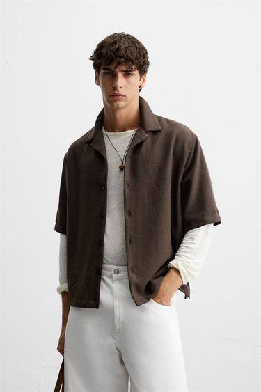 TEXTURED SHIRT - Brown by Zara
