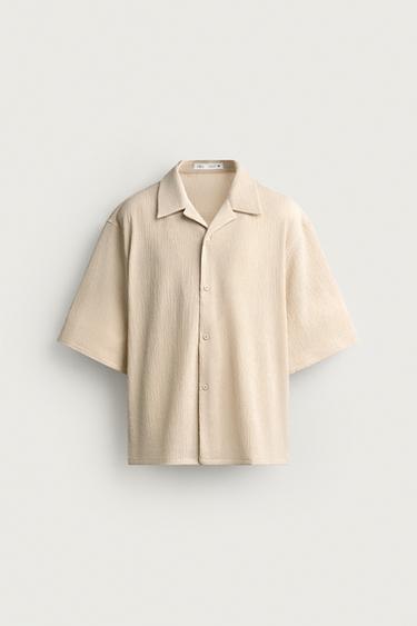 TEXTURED RELAXED FIT SHIRT - Beige marl by Zara
