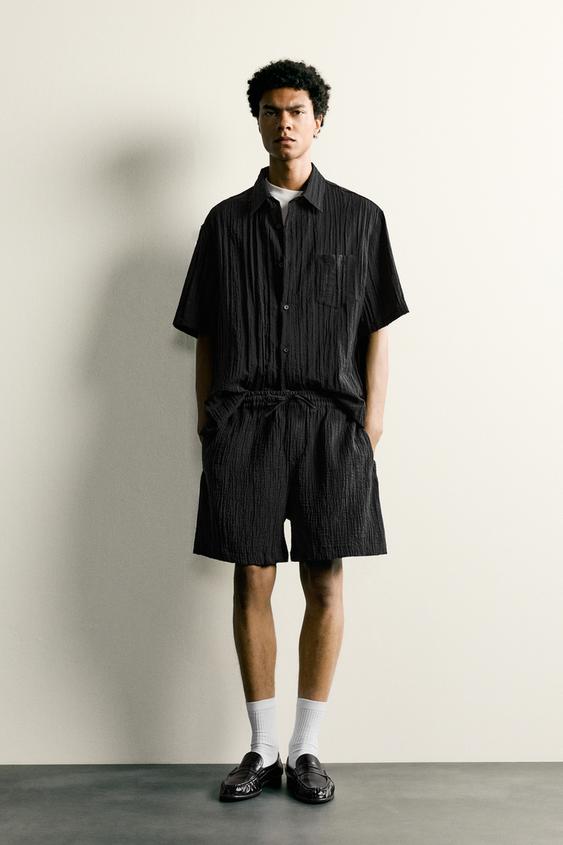 RELAXED FIT TEXTURED SHIRT - Black by Zara - Image 0