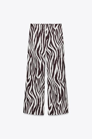 ANIMAL PRINT TROUSERS - Brown / Ecru by Zara