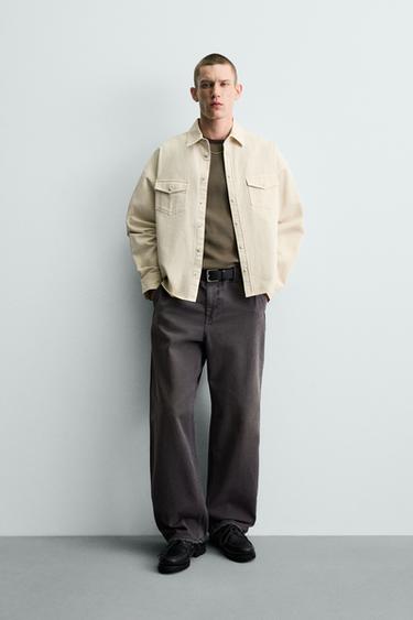 RELAXED FIT SHIRT - Oyster-white by Zara