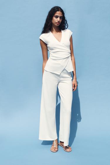 TEXTURED CLASP TOP - Oyster-white by Zara - Image 0