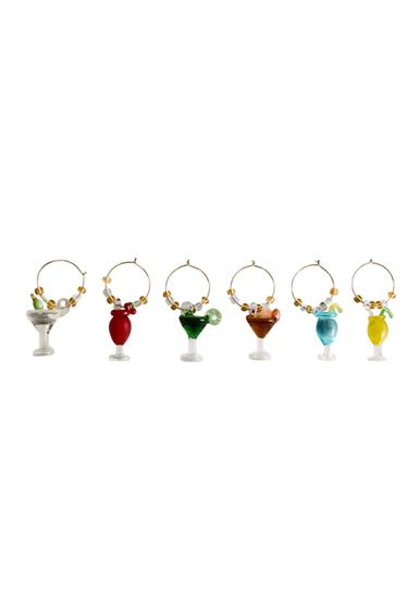 PACK OF GLASS COCKTAIL CHARMS (PACK OF 6) - yellow by Zara