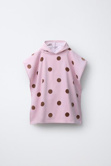 POLKA DOT TOWEL PONCHO - Pink by Zara