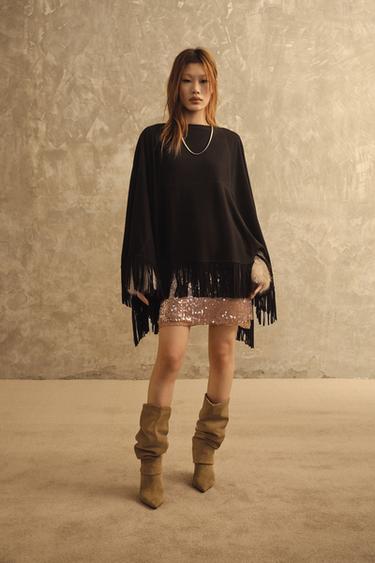 SPLIT SUEDE HEELED BOOTS - Sand Brown by Zara