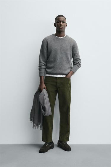 REGULAR FIT WOOL BLEND JUMPER - Grey marl by Zara
