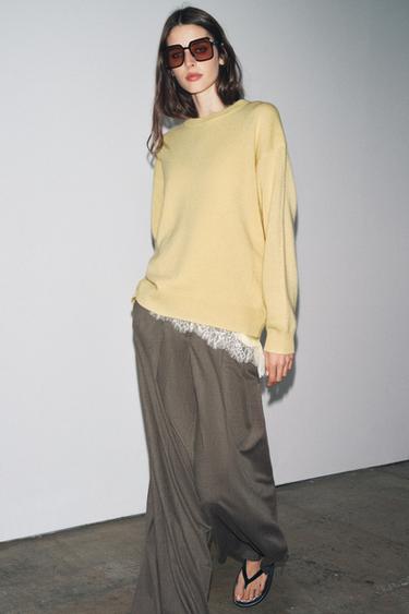 LONG SLEEVE 100% CASHMERE SWEATER - Yellow by Zara - Image 0
