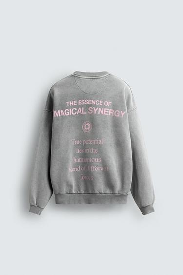 COMBINED PRINT SWEATSHIRT - Light grey by Zara