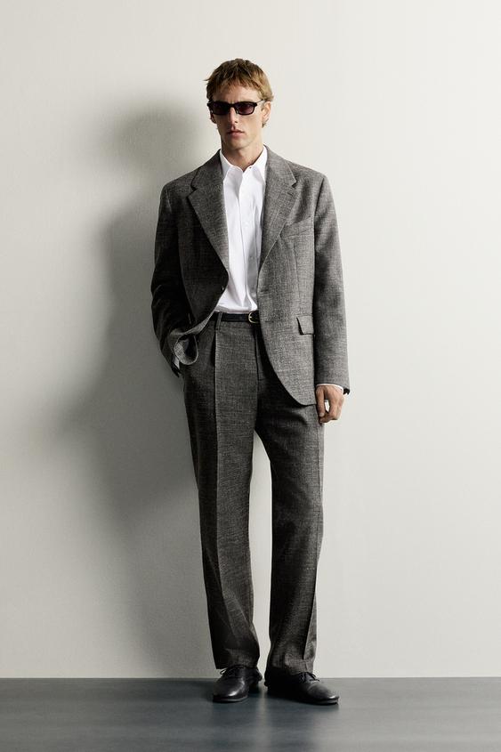 WOOL-LINEN SUIT TROUSERS AARON LEVINE X ZARA - Black by Zara - Image 0