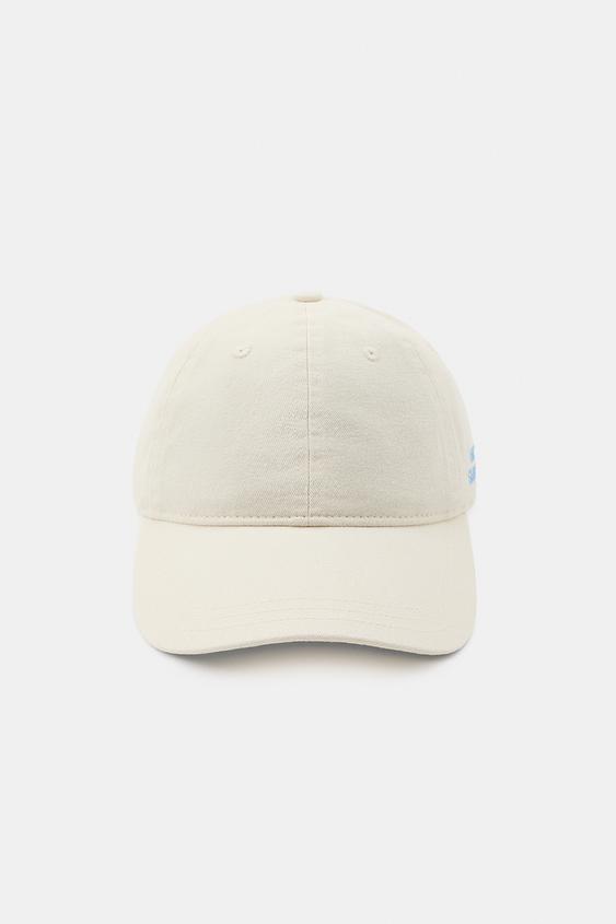 TWILL CAP WITH EMBROIDERED SLOGAN - Ecru by Zara - Image 0