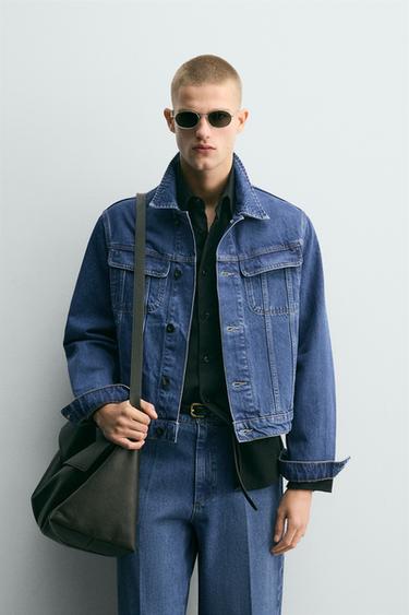 RELAXED FIT DENIM JACKET - Blue by Zara