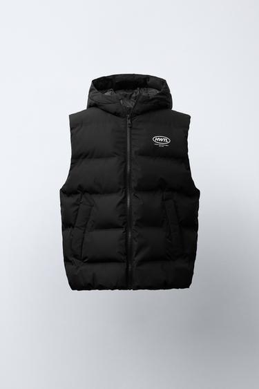 WATER REPELLENT HOODIE GILET - Black by Zara